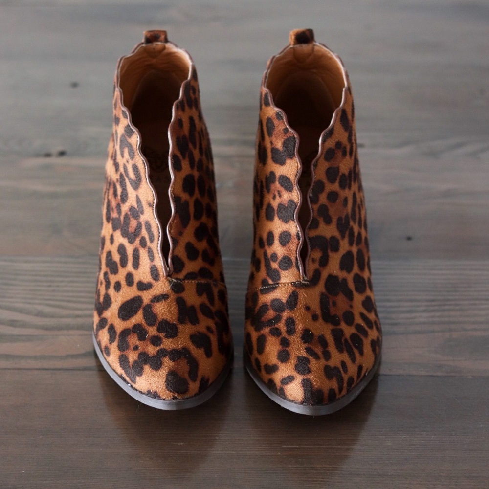 Leopard print booties